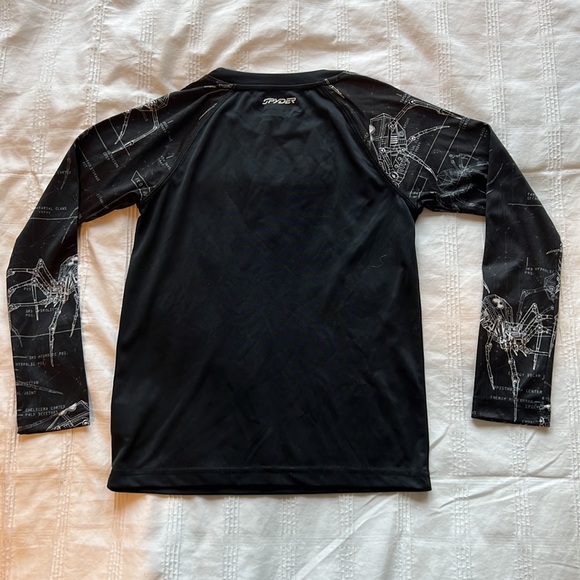 Spyder Long Sleeve Dri Fit compression Black White Mechanical Spider Ski shirt - Picture 5 of 6